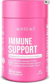 Immune Support Supplement Natural Herbal Cognitive Support Booster and Mushroom with Lion's Mane, Reishi Supplement for Memory Cognitive (size: 60Count* 1Pack)